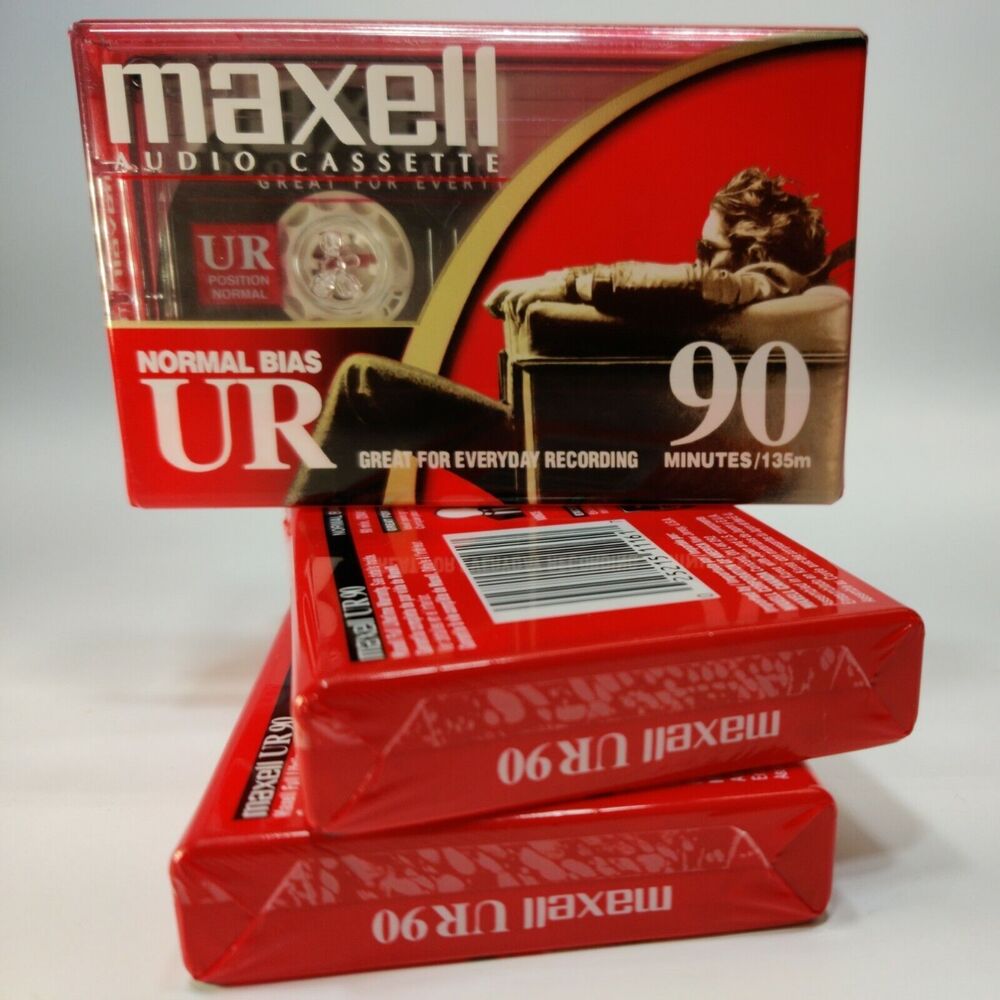 Lot of 3 Maxell UR 90 Audio Cassette Tape ~ New